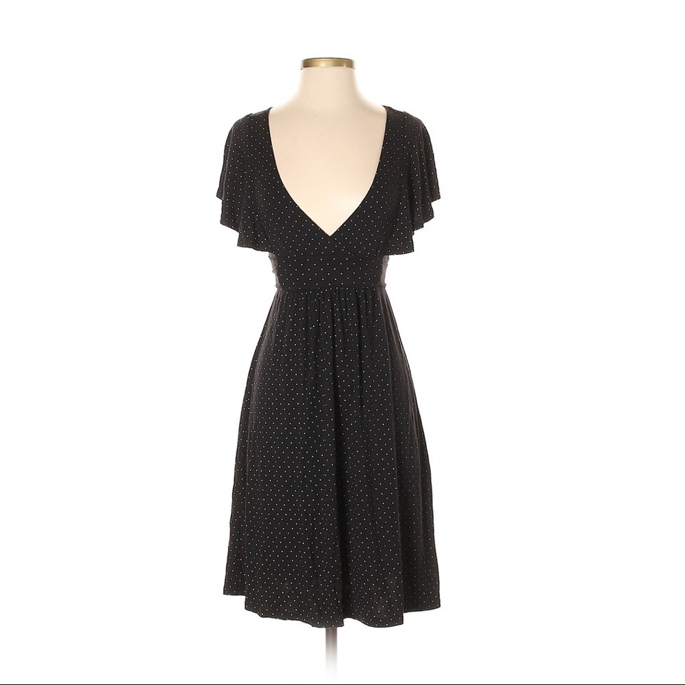 Gap Plunge Polka Dot Print A-Line Dress
